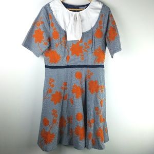 eShakti Gigham Dress Embroidered Flowers 18